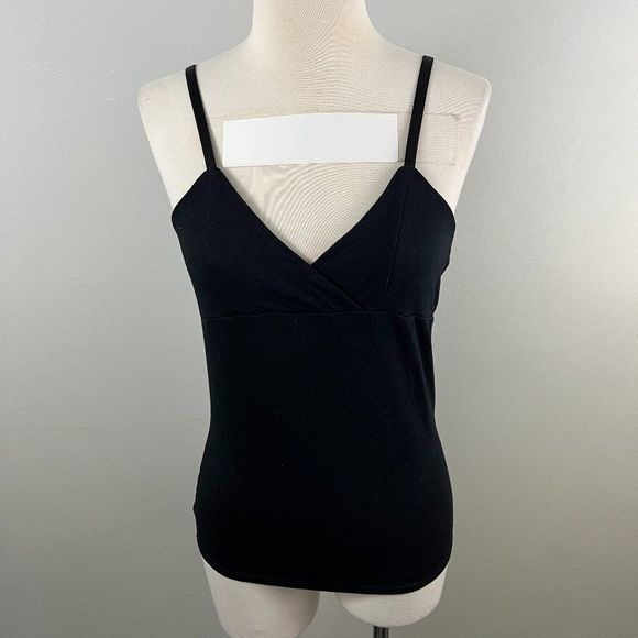 NWOT OPEN EDIT Women's Black V-Neck Cotton Blend Camisole (M) - Picture 2 of 8